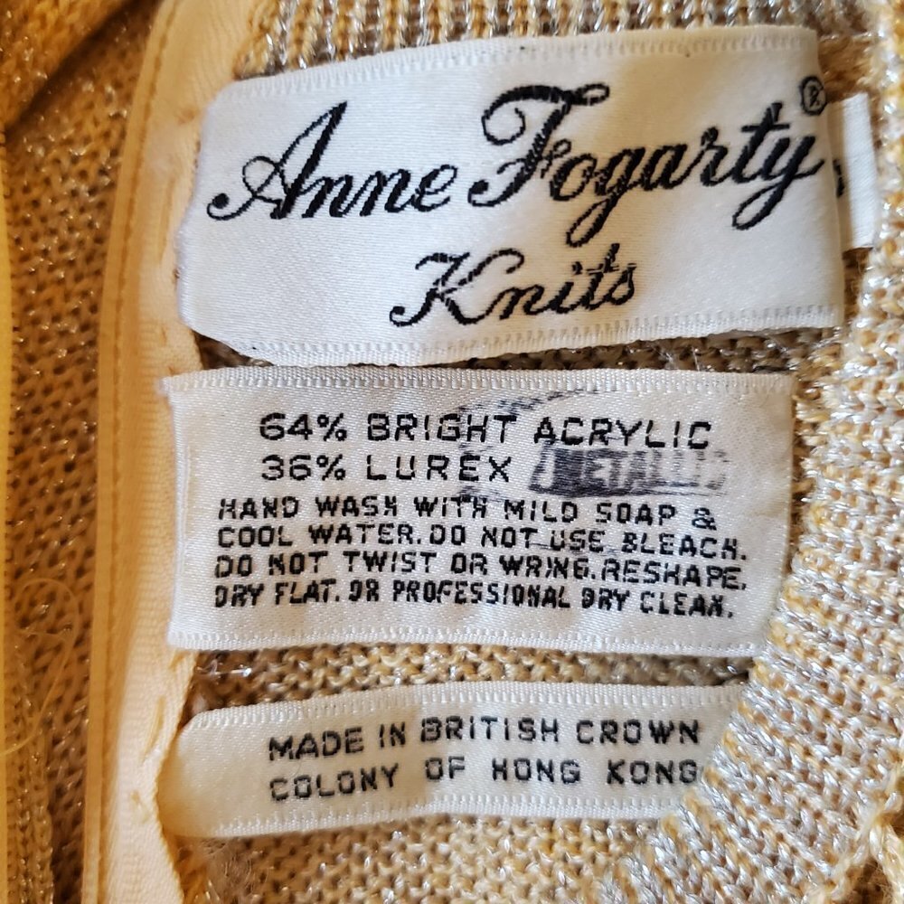 Vintage Anne Fogarty Rare 1960's Gold Knit Gown - Near Mint Condition - Picture 5 of 10